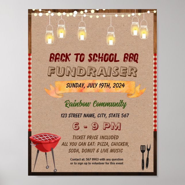 Editable Summer Grillen potluck Flyer Poster (Vorne)