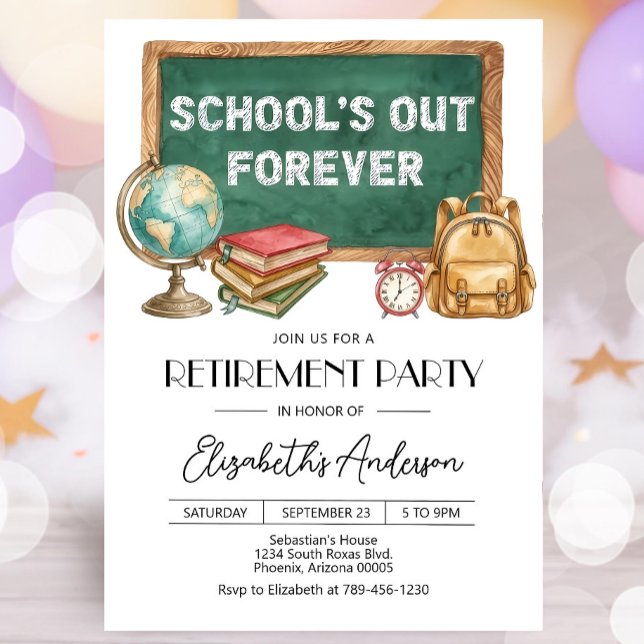 Editable Teacher Retirement Party Invitation (Digi Einladung (Von Creator hochgeladen)