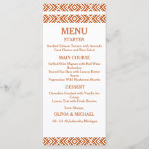 Editable Template African Print Wedding Menu