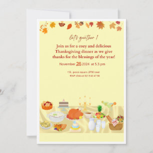 Editable Thanksgiving Dinner Einladung Card With