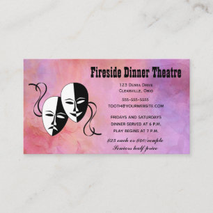 Editable Theater Masken Abendessen Theater Visitenkarte