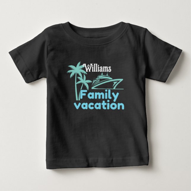 Editable Vacation Cruise Baby T-shirt (Vorderseite)