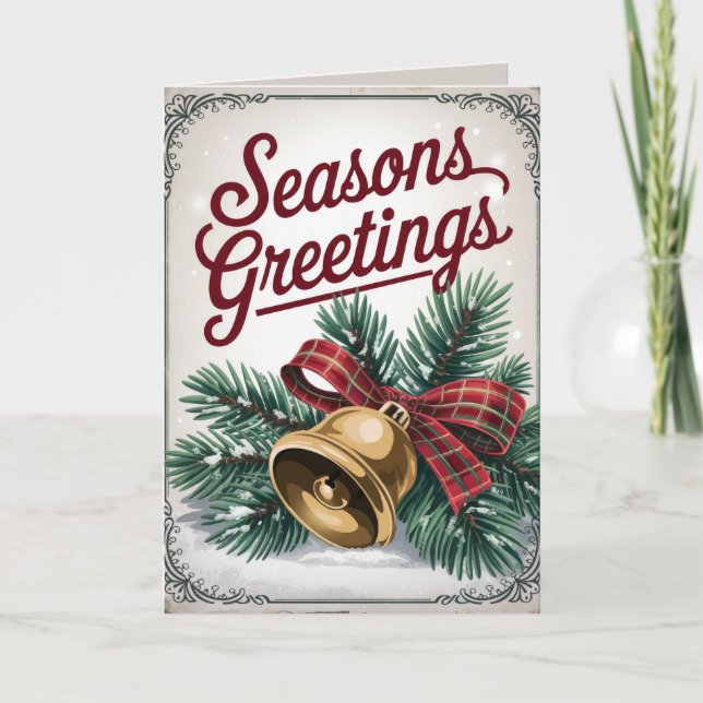 EDITABLE Vintag Xmas Christmas Card Feiertagskarte (Vorderseite)