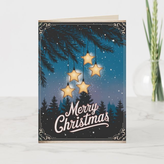 EDITABLE Vintag Xmas Christmas Card Feiertagskarte (Vorderseite)