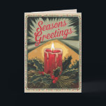 EDITABLE Vintag Xmas Christmas Card Feiertagskarte<br><div class="desc">Vintage Weihnachtskarte mit Kerzenlicht, Heilig und Kiefer, und "Weihnachten Grüße" in Schriftzypografie! Personalisieren Sie es und senden Sie es als Sofortdownload an Ihre Freunde und Familie. Das Interieur ist vollständig editierbar, sodass Sie die Grüße bearbeiten können, und unterschreiben Sie es mit Ihrem Familiennamen, das Jahr, und alle Ihre Namen. Im...</div>