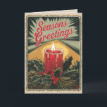 EDITABLE Vintag Xmas Christmas Card Feiertagskarte<br><div class="desc">Vintage Weihnachtskarte mit Kerzenlicht, Heilig und Kiefer, und "Weihnachten Grüße" in Schriftzypografie! Personalisieren Sie es und senden Sie es als Sofortdownload an Ihre Freunde und Familie. Das Interieur ist vollständig editierbar, sodass Sie die Grüße bearbeiten können, und unterschreiben Sie es mit Ihrem Familiennamen, das Jahr, und alle Ihre Namen. Im...</div>