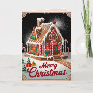 EDITABLE Vintag Xmas Vier-Seiten-Weihnachtskarte Feiertagskarte