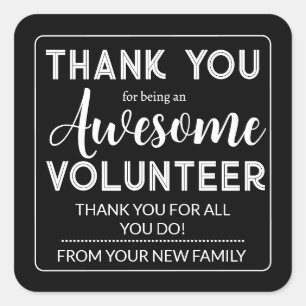 Editable Volunteer Appreciation Gift Tag Quadratischer Aufkleber