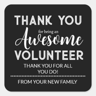 Editable Volunteer Appreciation Gift Tag Quadratischer Aufkleber