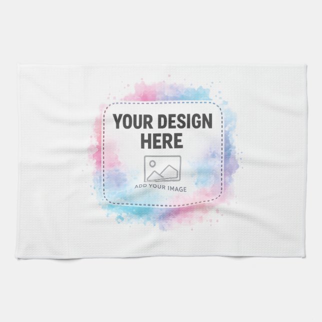 Editable Watercolor Design Template – Your Design Geschirrtuch (Horizontal)