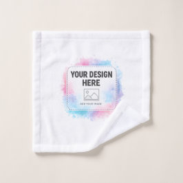 Editable Watercolor Design Template – Your Design Waschlappen