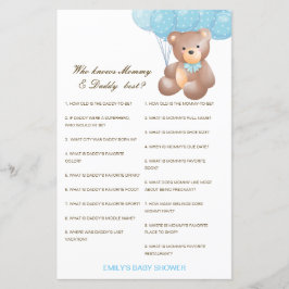 Editable Wer kennt Mommy und Daddy Best?