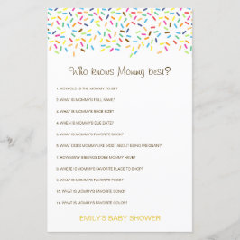 Editable Wer Mommy Best Baby Shower Game kennt