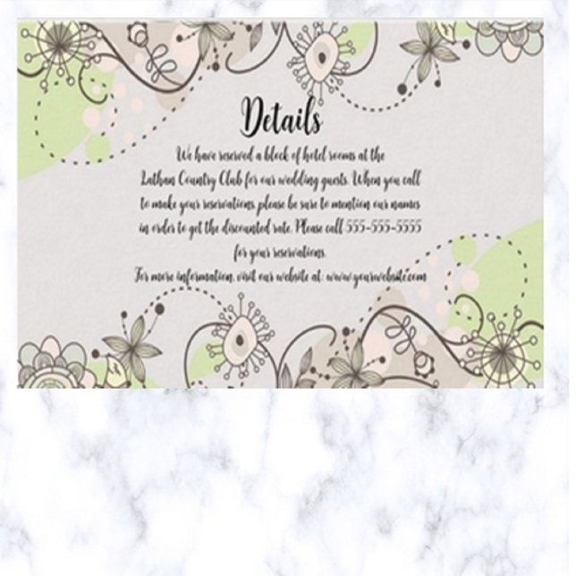Editable Whimsy Blumendetails der Hochzeit Begleitkarte (Von Creator hochgeladen)