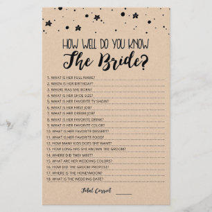 Editable Wie gut kennen Sie das Bride-Spiel?