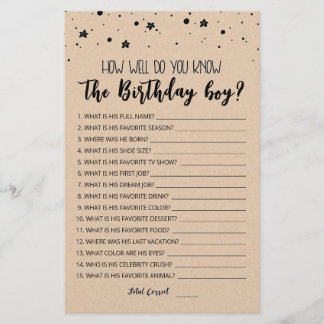 Editable Wie gut kennen Sie den Geburtstagsjungen?