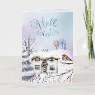 EDITABLE Winter Nights Vintage Weihnachtskarte Feiertagskarte