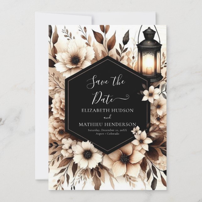 Editable Wood Rustic Wedding Save The Date (Vorderseite)