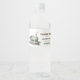 Editable Zug Water Flasche Zeichen Geburtstag