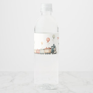 Editable Zug Water Flasche Zeichen Geburtstag
