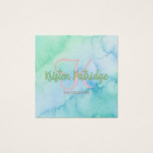 éditeur de couleur aquarelle bleue verte nom monog
