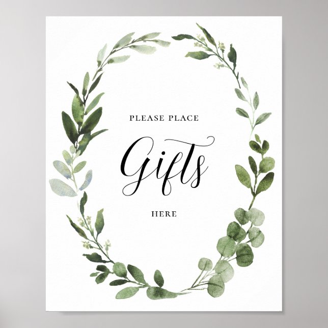 Editierbar Bitte geben Sie hier Geschenke Party Un Poster (Vorne)