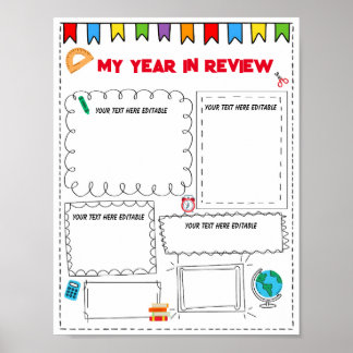 Editierbar Mein Jahr in Review druckbar Poster