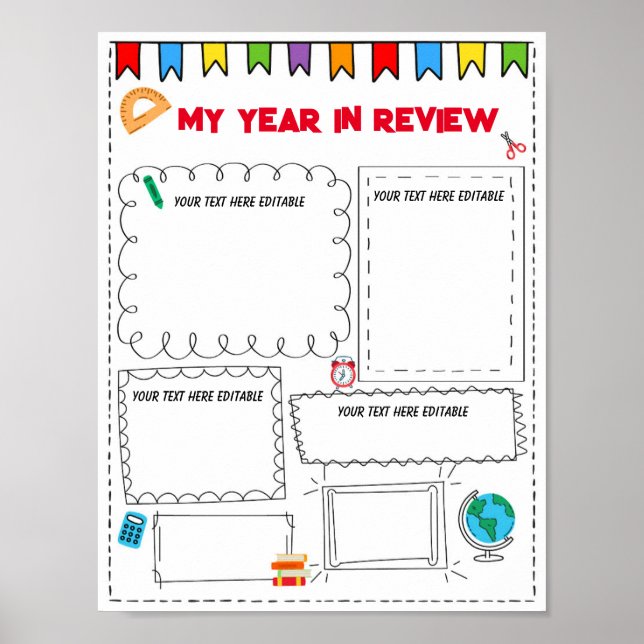 Editierbar Mein Jahr in Review druckbar Poster (Vorne)
