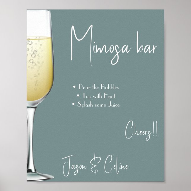 Editierbar Mimosa Bar Sign Printable Poster (Vorne)