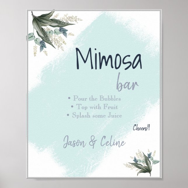 Editierbar Mimosa Bar Sign Printable Poster (Vorne)