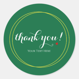 Editierbar Minimalistisch Modern Thankyou Script E Runder Aufkleber