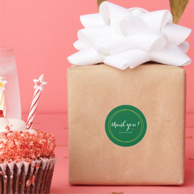 Editierbar Minimalistisch Modern Thankyou Script E Runder Aufkleber (Party)