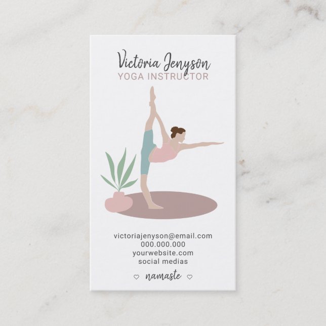 Editierbar pink spirituell Yoga Instruktor boho Po Visitenkarte (Vorderseite)