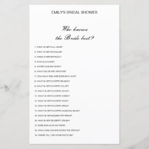 Editierbar wer Bride Best Brautparty Game kennt