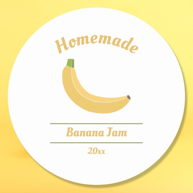 Editierbare Bananenstaube Runder Aufkleber (Banana Jam Label Sticker)