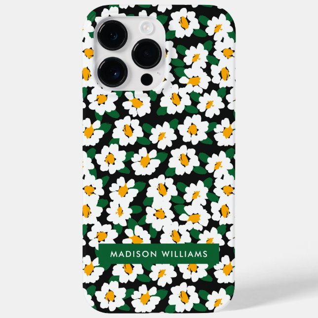 Editierbare Blume für Inschriften Minimalistischer Case-Mate iPhone 14 Pro Max Hülle (Rückseite)