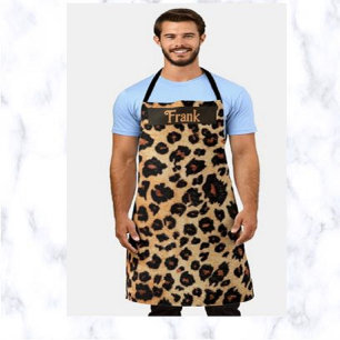 Editierbare Braune Leopard Print Personalisiert Schürze