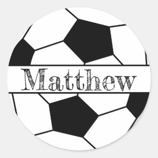 Editierbare Buchstaben auf Fußball Runder Aufkleber
