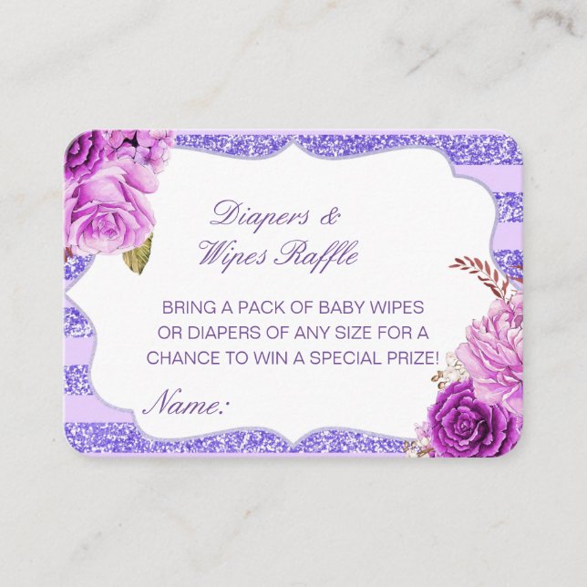 Editierbare Diapers Wipes Raffle Babydusche Beilag Begleitkarte (Vorderseite)