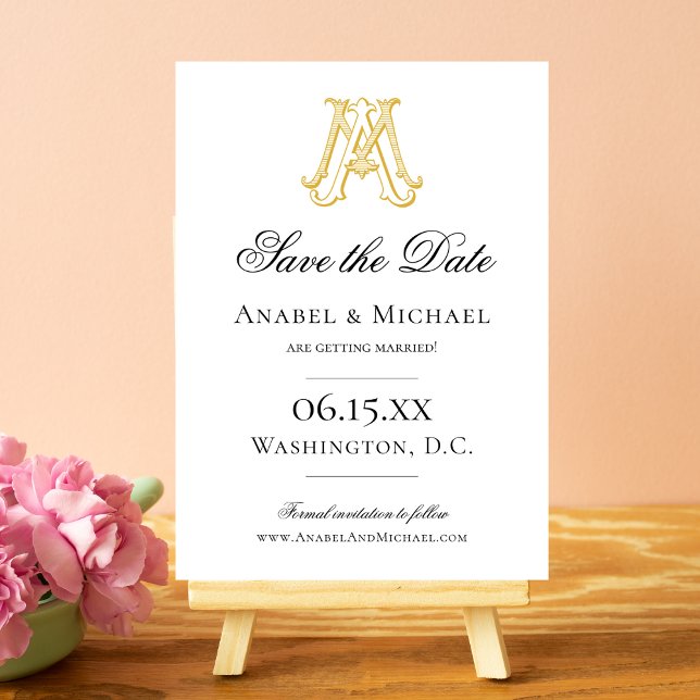 EDITIERBARE FARBE MA Monogramm AM Monogramm Speich Save The Date (Von Creator hochgeladen)