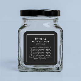 Editierbare Farbe - Modern List of Ingredients Lab Quadratischer Aufkleber