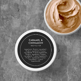 Editierbare Farbe - Modern List of Ingredients Lab Runder Aufkleber