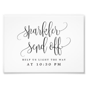 Editierbare FARBE und GRÖSSE Sparkler Sendoff Sign Fotodruck