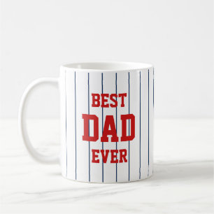 Editierbare Farben Baseball Streifen Bester Vater Kaffeetasse