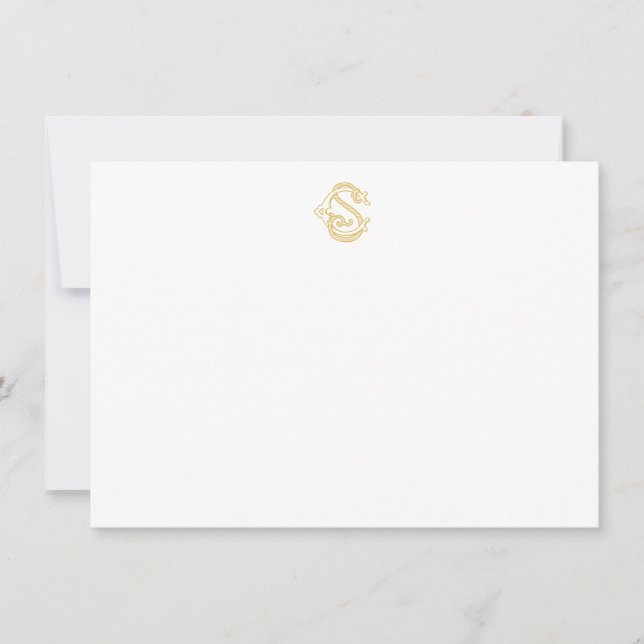 EDITIERBARE FARBEN CS Monogramm SC Monogramm Notiz Mitteilungskarte (Vorderseite)