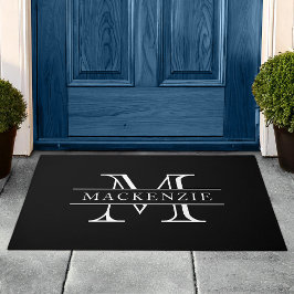 Editierbare Farben Klassischer Grenzname Monogramm Fußmatte