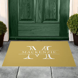 Editierbare Farben Klassischer Grenzname Monogramm Fußmatte