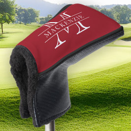 Editierbare Farben Klassischer Grenzname Monogramm Golf Headcover