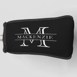Editierbare Farben Klassischer Grenzname Monogramm Golf Headcover