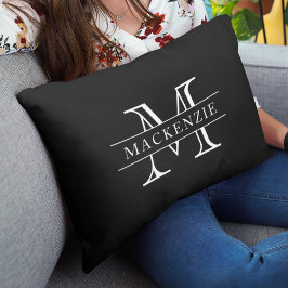 Editierbare Farben Klassischer Grenzname Monogramm Lendenkissen